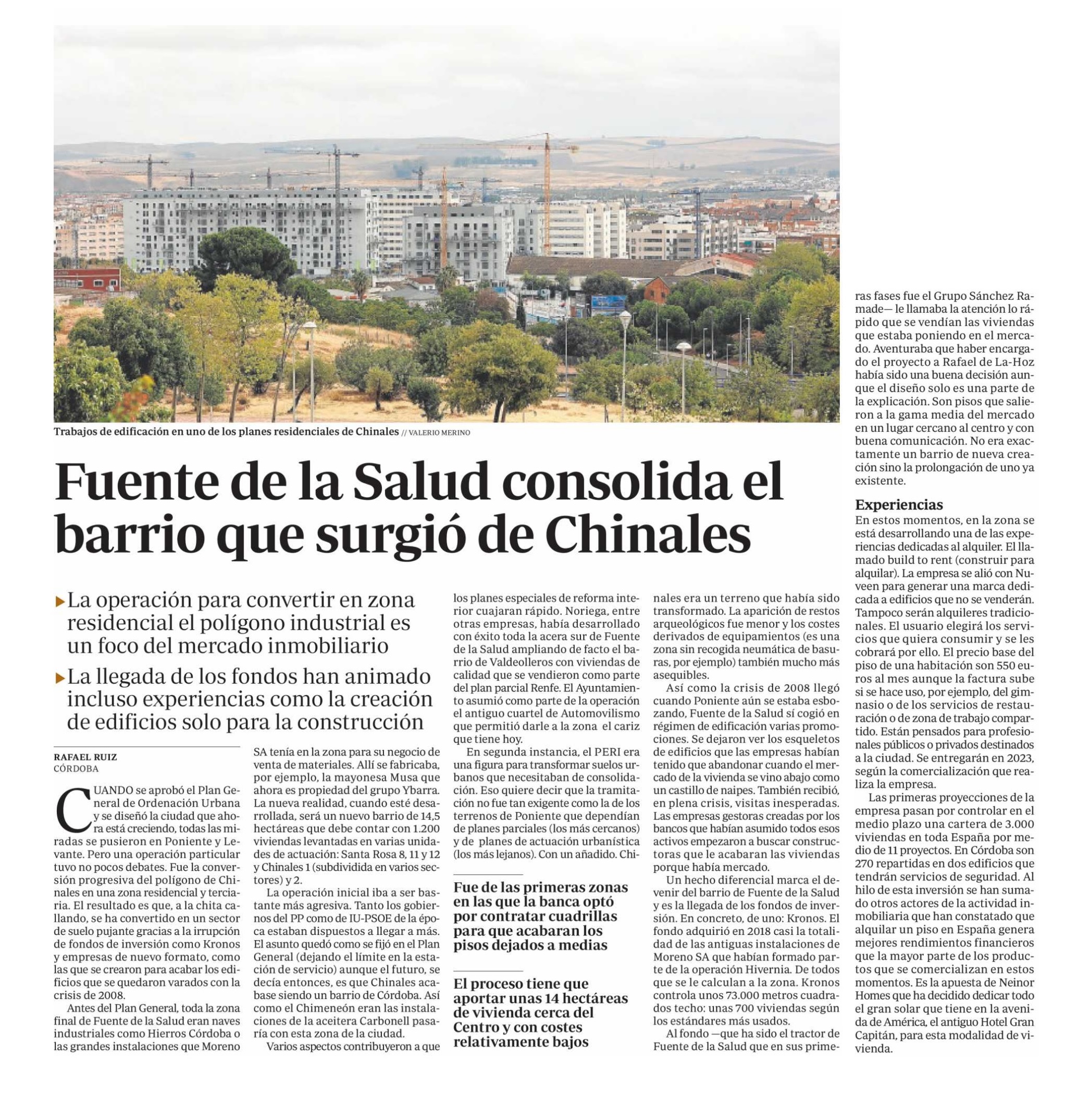 El urbanismo de Kronos, referente en Córdoba según ABC